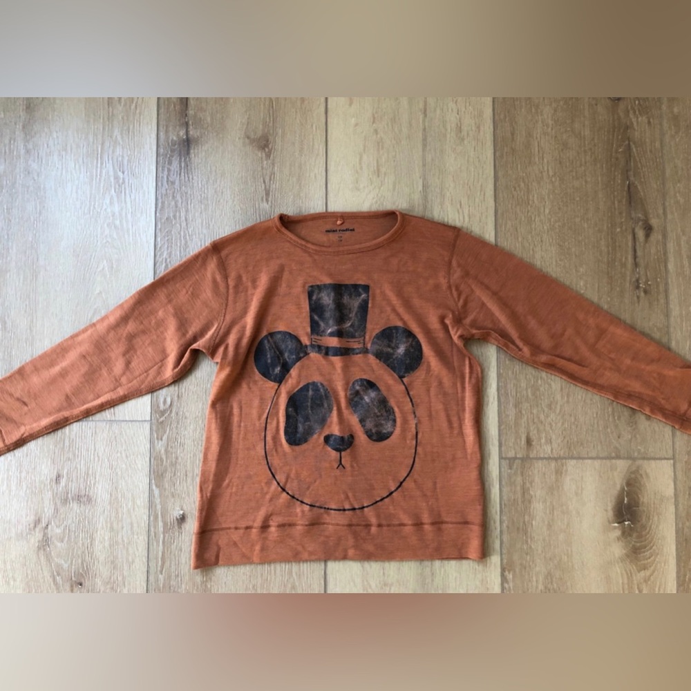Mini Rodini wool panda long sleeve 128/134